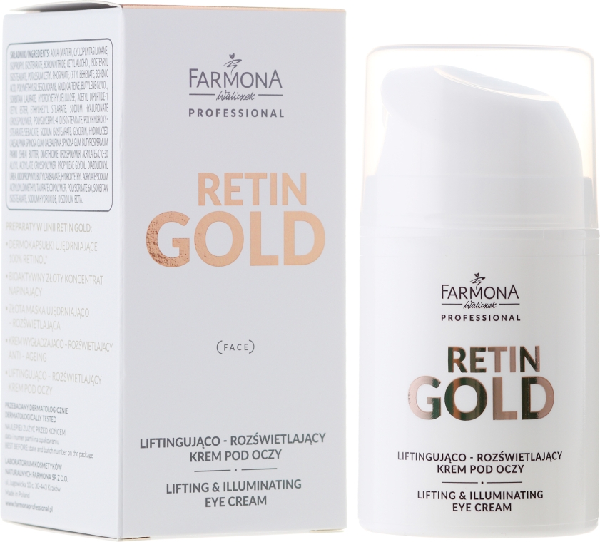 Лифтинг-крем для кожи вокруг глаз - Farmona Professional Retin Gold Lifting & Illuminating Eye Cream