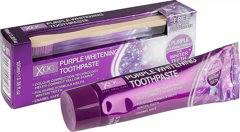 Набор - Xpel Marketing Ltd XOC Purple Whitening (t/paste/100ml + t/brush) — фото N2