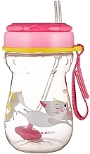 Кружка с силиконовой трубочкой и утяжелителем "Котик", розовая - Canpol Babies  — фото N1