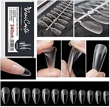 Гибкие прозрачные типсы для наращивания ногтей "Миндаль", 240 шт - Deni Carte Almond — фото N1