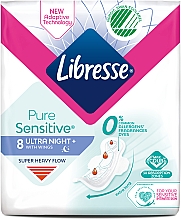 Парфумерія, косметика Гігієнічні прокладки, нічні, 8 шт. - Libresse Pure Sensitive Ultra Night