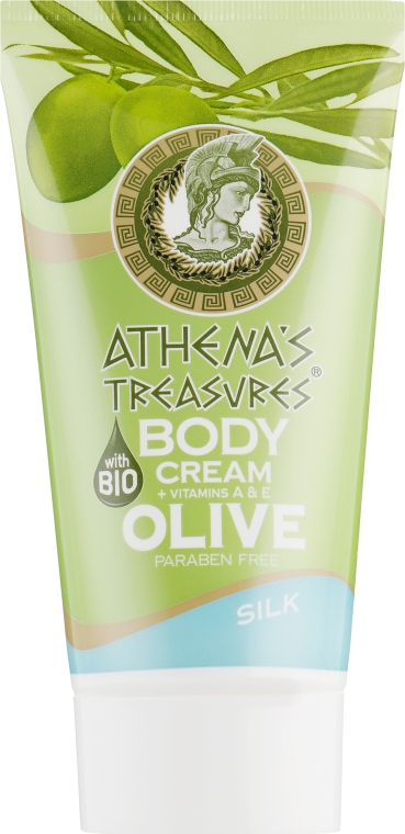 Оливковий зволожувальний крем для тіла з протеїнами шовку - Athena’s Treasures Olive Body Cream Silk — фото N1