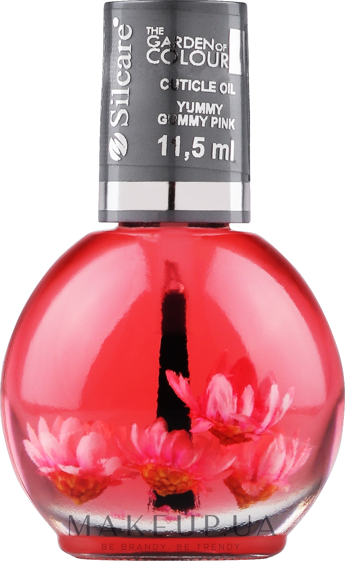 Олія для нігтів і кутикули з пензликом, з квітами - Silcare Olive Yummy Gummy Pink Cuticle Oil — фото 11.5ml