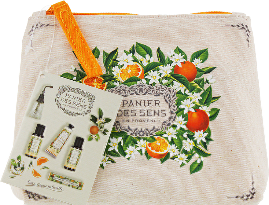 Набор для путешествий "Флердоранж" - Panier des Sens Travel set Orange Blossom (h/cr/30ml + sh/gel/50ml + b/lot/50ml + edt/3.5ml) — фото N3