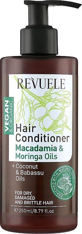 Кондиционер для волос с экстрактом макадамии и моринги - Revuele Vegan & Organic Hair Conditioner Macadamia & Moringa Extracts