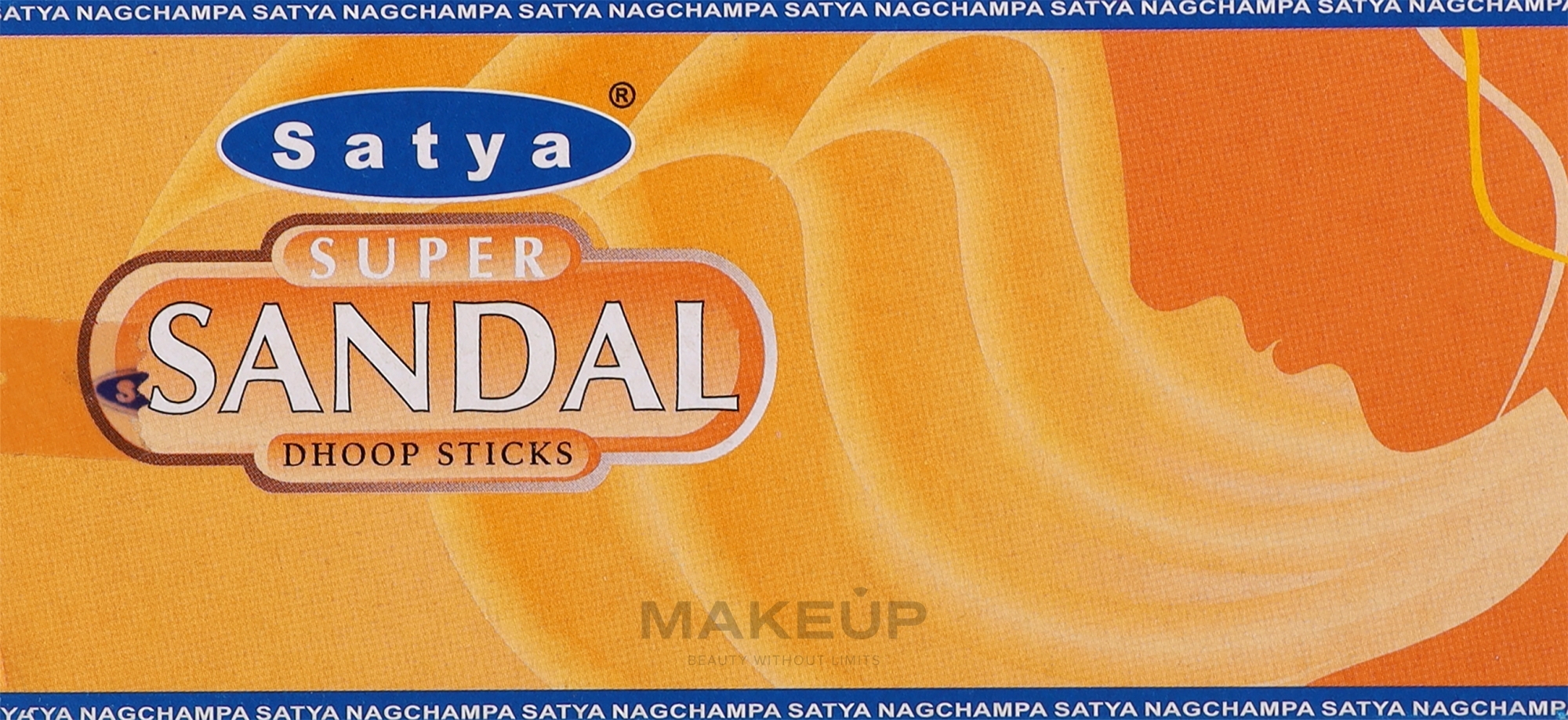 Благовония палочки "Суперсандал" - Satya Super Sandal Dhoop Sticks — фото 10шт