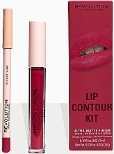 Набор для макияжа губ - Makeup Revolution Lip Contour Kit Fierce Wine (lipstick/3ml + l/pencil/0.8g) — фото N2