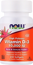 Дієтична добавка "Вітамін Д-3" - Now Foods Vitamin D-3 10000 IU Structural Support — фото N1