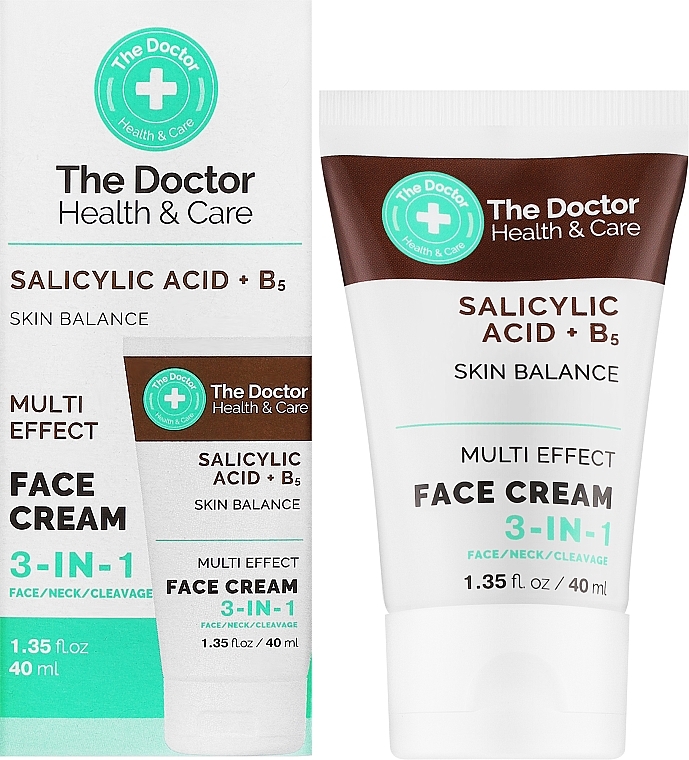 Крем для лица 3 в 1 - The Doctor Health & Care Salicylic Acid + B5 Face Cream — фото N2