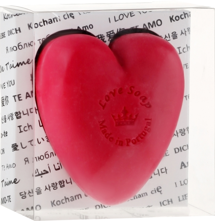 Натуральное мыло "Сердце" в подарочной коробке - Essencias De Portugal Love Soap Transparent Box — фото N1
