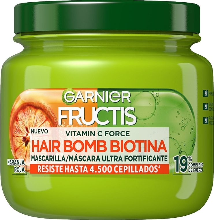 Маска для волосся - Garnier Fructis Vitamin C Force Hair Bomb Biotin Mask — фото N1
