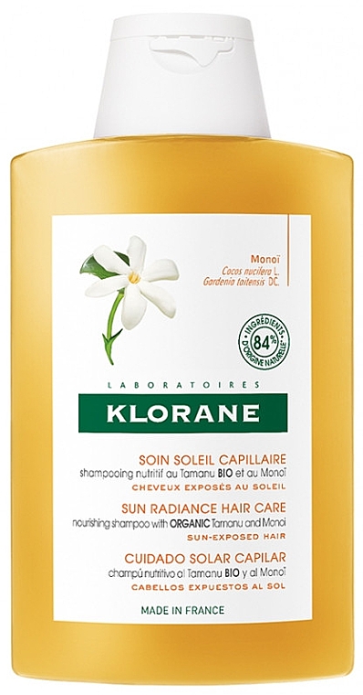 Шампунь для волос - Klorane Sun Radiance Shampoo Tamanu and Monoi — фото N1