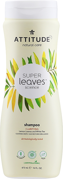 Осветляющий шампунь - Attitude Shampoo Clarifying Lemon Leaves And White Tea 