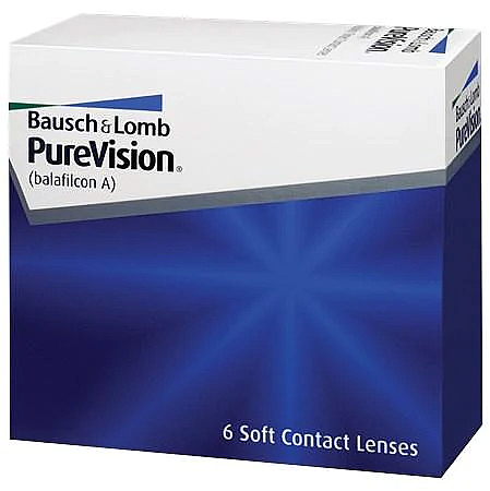 Контактные линзы, радиус кривизны 8.3мм, 6шт. - Bausch & Lomb PureVision — фото N1