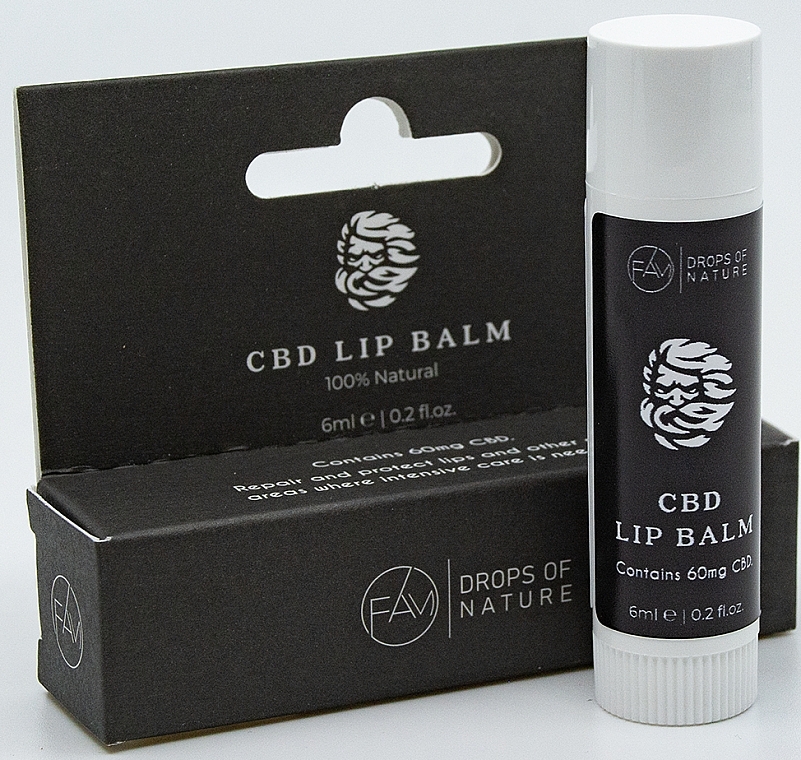 Бальзам для губ для мужчин - Fam Drops Of Nature 60 mg CBD Lip Balm For Man — фото N1