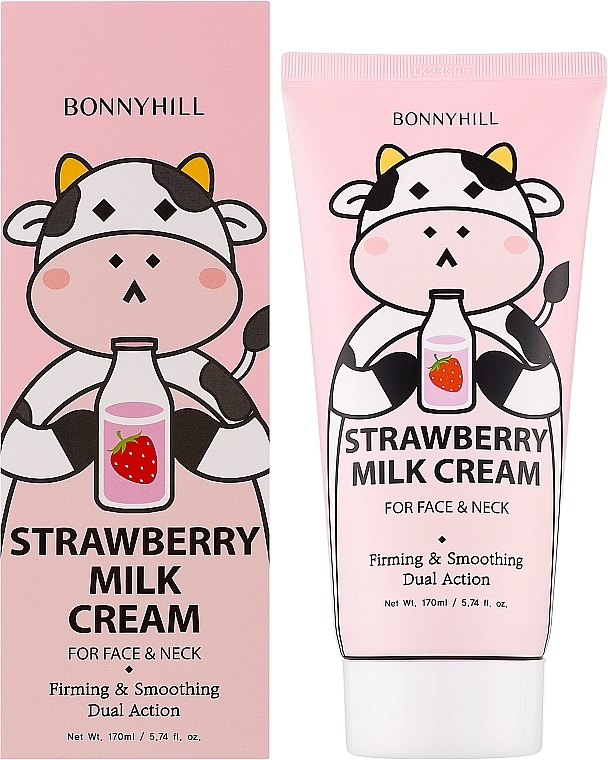 Крем для обличчя та шиї з екстрактом полуниці та молока - Bonnyhill Strawberry Milk Cream — фото N2