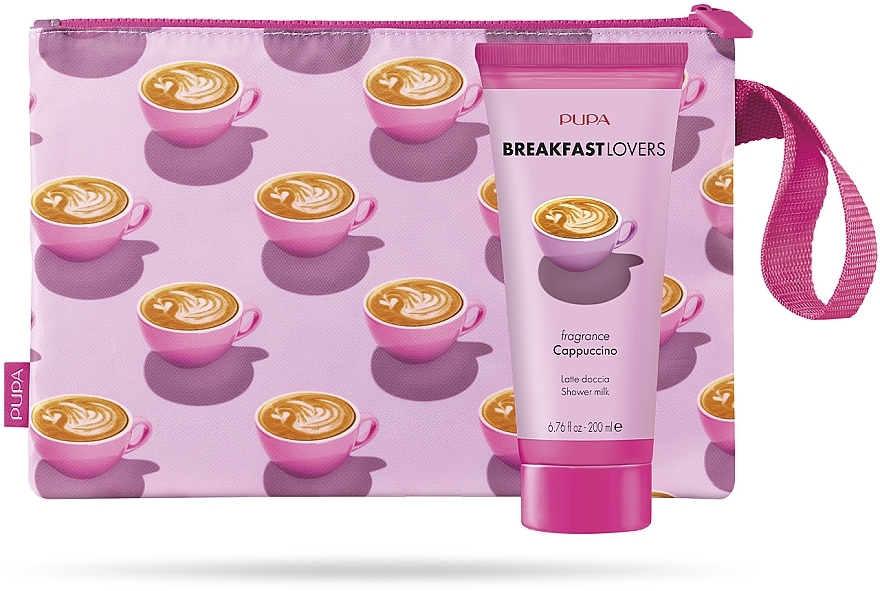 Набір - Pupa Breakfast Lovers Cappuccino (sh/milk/200ml + pouch) — фото N1