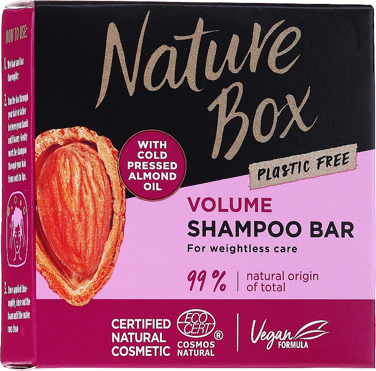 Твердий шампунь для волосся + мильниця у подарунок - Nature Box Shampoo Bar Almond Oil — фото N3