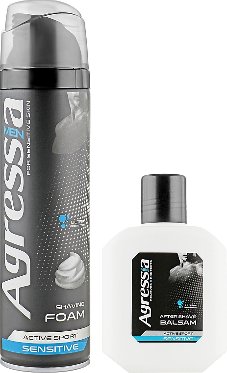 Набор для бритья - Agressia Sensitive (foam/200ml + balm/150ml) — фото N2