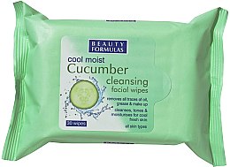 Серветки для зняття макіяжу, з екстрактом ягід годжі - Beauty Formulas Cucumber Cleansing Facial Wipes — фото N1