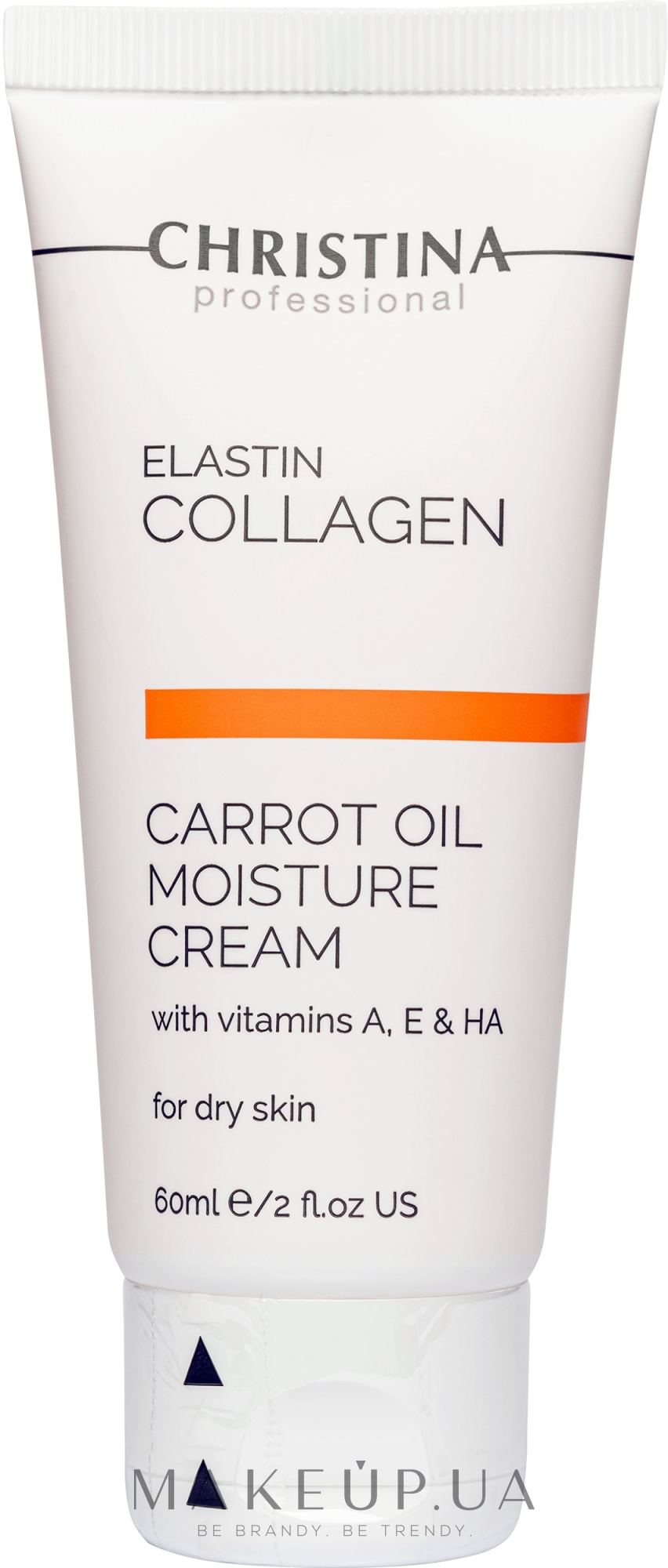 Зволожуючий крем з морквяним маслом, колагеном і еластином для сухої шкіри - Christina Elastin Collagen Carrot Oil Moisture Cream — фото 60ml