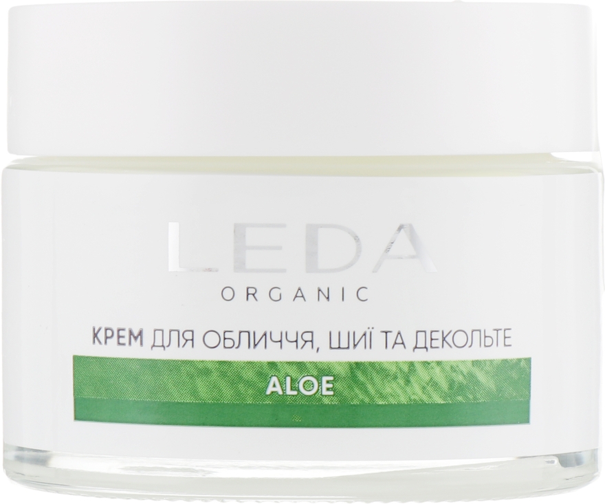 Крем для лица, шеи и зоны декольте с экстрактом алоэ - Leda Aloe Facial, Neck, Decollete Cream — фото N2