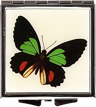 Парфумерія, косметика Дзеркальце косметичне "Метелики" 85420, зелено-червона - Top Choice