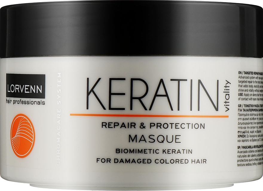 Маска для пошкодженого, фарбованого волосся - Lorvenn Keratin Vitality Repair & Energy Masque