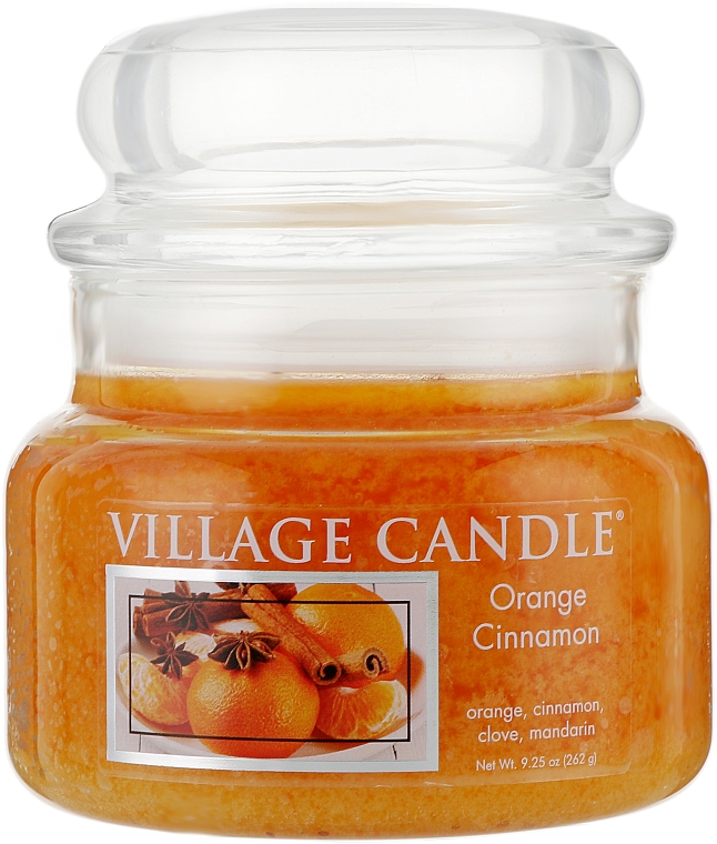 Ароматическая свеча в банке - Village Candle Orange Cinnamon Glass Jar — фото N1