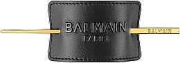 Заколка для волосся - Balmain Paris Hair Couture Genuine Leather Signature Hair Barrette Black — фото N1