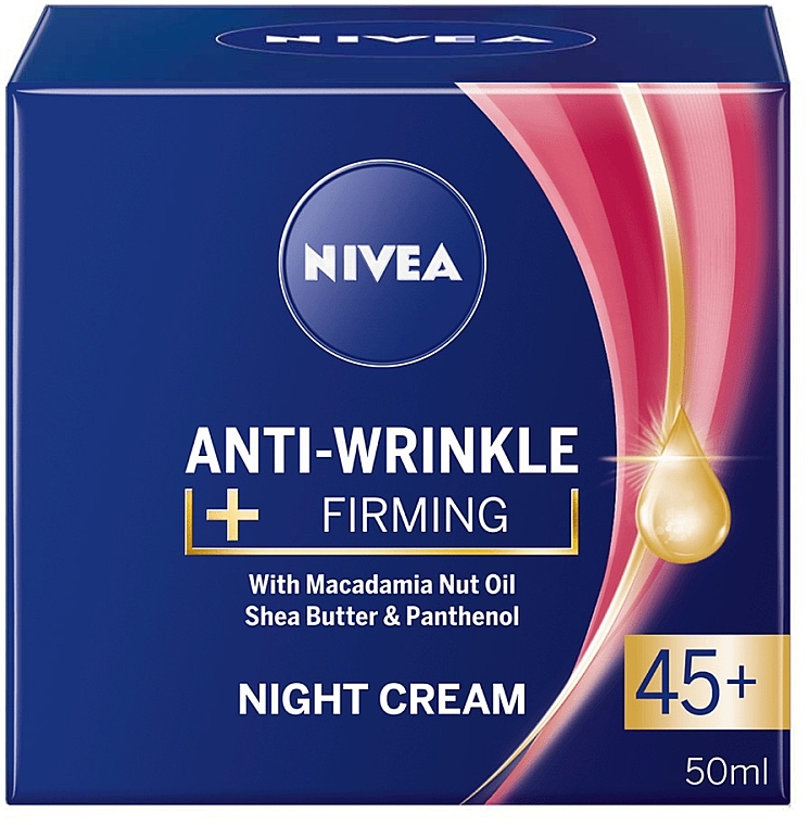 УЦЕНКА Ночной крем для лица против морщин + упругость 45+ - NIVEA Anti-Wrinkle + Firming Night Cream * — фото N1