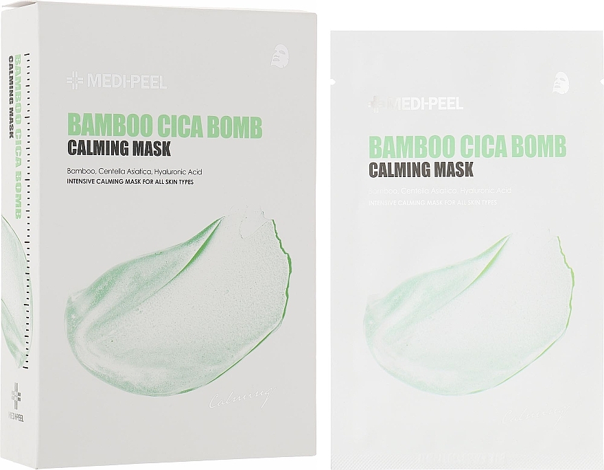 Успокаивающая маска - Medi Peel Bamboo Cica Bomb Calming Mask — фото N3