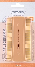 Парфумерія, косметика Гребінь для волосся двосторонній 10 см, бежевий - Titania Universal Comb