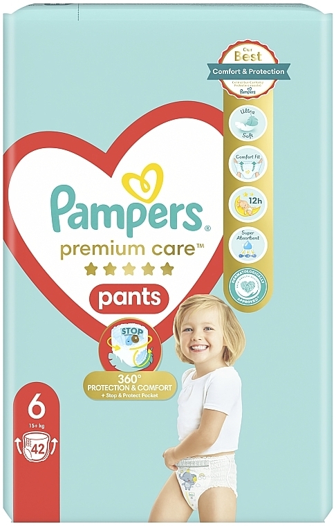 Подгузники-трусики, размер 6 (15 + кг), 31 шт - Pampers Premium Care Pants Extra Large — фото N3