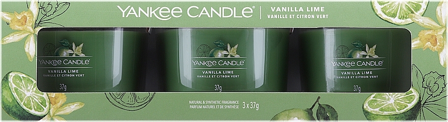 Набор - Yankee Candle Vanilla Lime (candle/3x37g) — фото N1