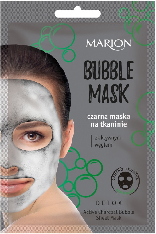 Тканевая пузырьковая маска для лица с активированным углем - Marion Detox Bubble Sheet Mask — фото N1