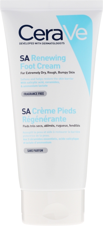 Крем для сухої і потрісканої шкіри ніг - CeraVe SA Renewing Foot Cream — фото N2