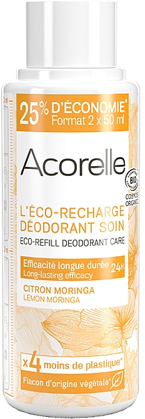 Шариковый дезодорант "Лимонная моринга" - Acorelle Lemon Moringa Deodorant Roll-on Refill (сменный блок) — фото N1