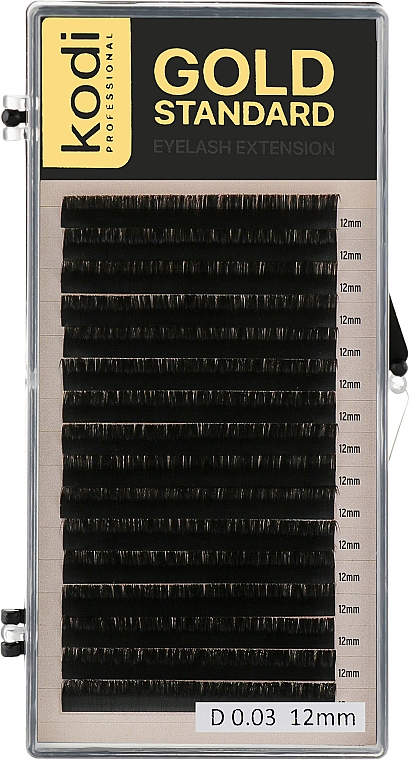 Накладные ресницы Gold Standart D 0.03 (16 рядов: 12 мм) - Kodi Professional — фото N1