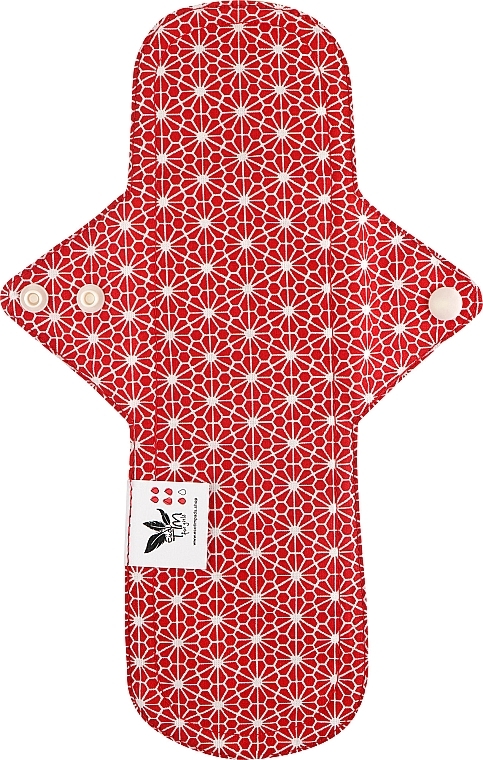 Многоразовая прокладка для менструации Макси, 5 капель, цветочки на красном - Ecotim For Girls — фото N1