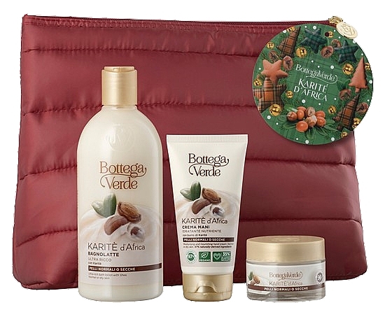 Набор - Bottega Verde Karite D'Africa Gift Set (cr/50ml + lot/400ml + h/cr/75ml + bag/1pc) — фото N1