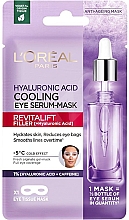 Тканевая маска для глаз с гиалуроновой кислотой - L'Oreal Paris Revitalift Filler (Ha) Hyaluronic Acid Cooling Eye Serum-Mask — фото N1