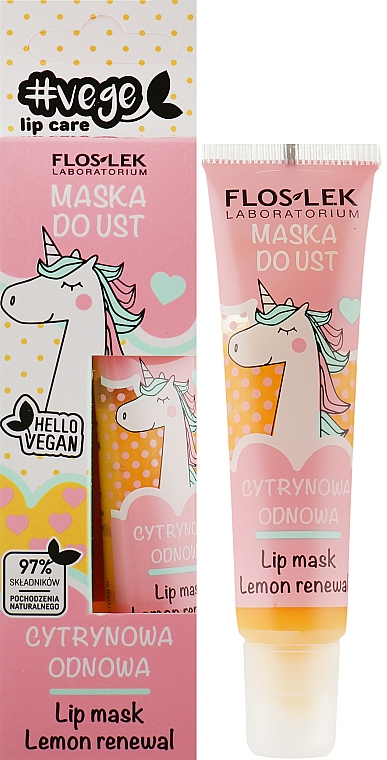 Маска для губ восстанавливающая "Лимонная" - Floslek Vege Lip Care Lip Mask — фото N1