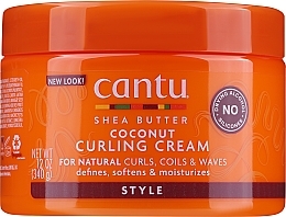 Крем для укладки вьющихся волос - Cantu Shea Butter Coconut Curling Cream — фото N1