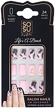 Духи, Парфюмерия, косметика Набор накладных ногтей - Sosu by SJ False Nails Short Squoval Life's A Beach