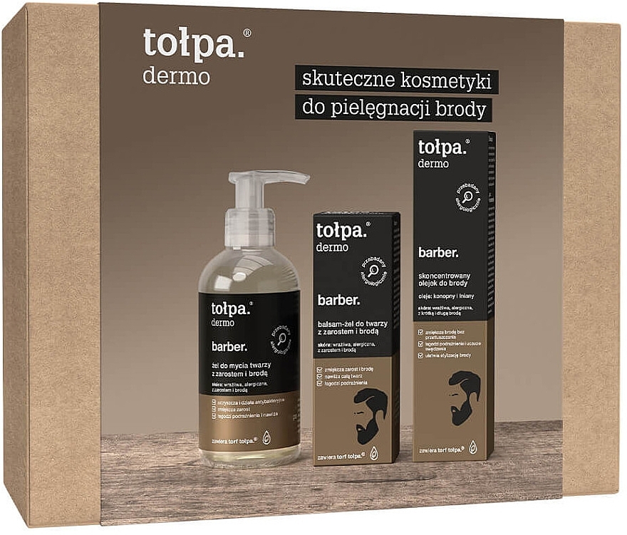 Набір - Tolpa Dermo Barber. (f/cl/gel/150ml + beard/oil/40ml + beard/lot/50ml) — фото N1