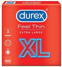 Духи, Парфюмерия, косметика Презервативы, 3 шт - Durex Feel Thin XL