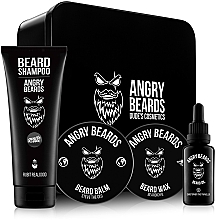 Парфумерія, косметика Набір - Angry Beards The Traveller (beard/sham/250ml + b/oil/30ml + b/balm/50ml + b/wax/30ml)