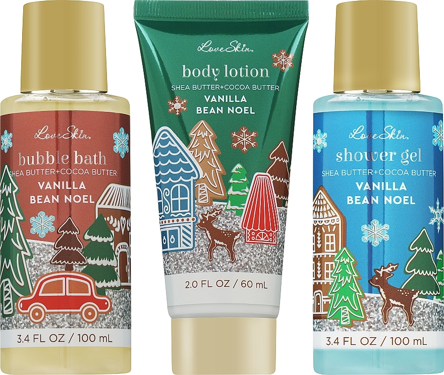 Набор - Love Skin Bath Gift Set (sh gel/100ml + bubble bath/100ml + b lot/60ml) — фото N2