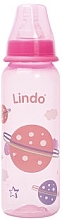 Бутылка цветная с силиконовой соской, 250 мл, розовая - Lindo Li 138 — фото N1